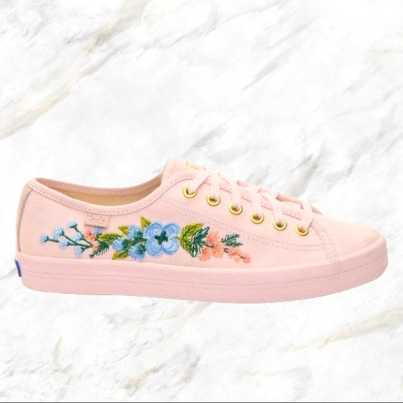 Keds Shoes - Keds x Rifle Paper Co | Floral Embroidered Pastel Pink Sneakers
